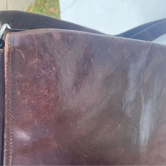 Chiarugi Vintage Messenger Bag Brown Leather Crossbody Made In Italy